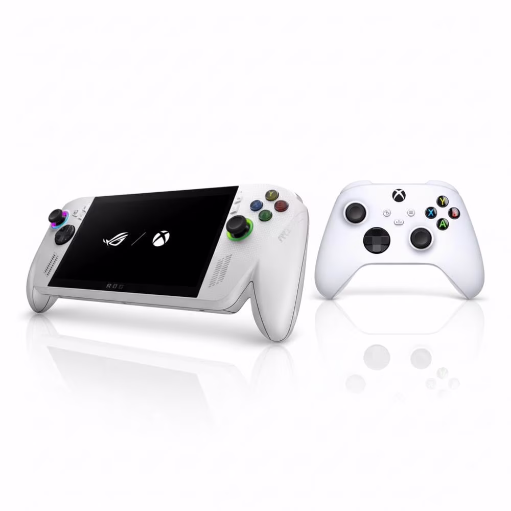 ASUS ROG XBOX Ally 7" Touchscreen 1080p FHD 120Hz Gaming Handheld AMD Ryzen Z2 A 16GB RAM 512GB SSD White + Microsoft Xbox Wireless Controller Robot White