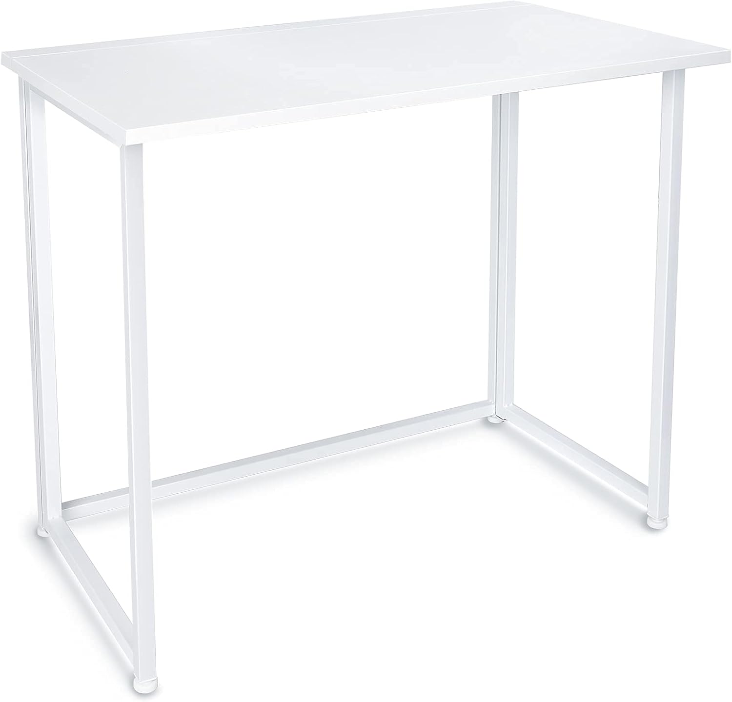 Leopard Outdoor Products White Folding Computer Desk for Small Spaces, No-Assembly Space-Saving Home Office Desk, Foldable Computer Table, Laptop Table, Writing Desk, Compact Study Reading Table