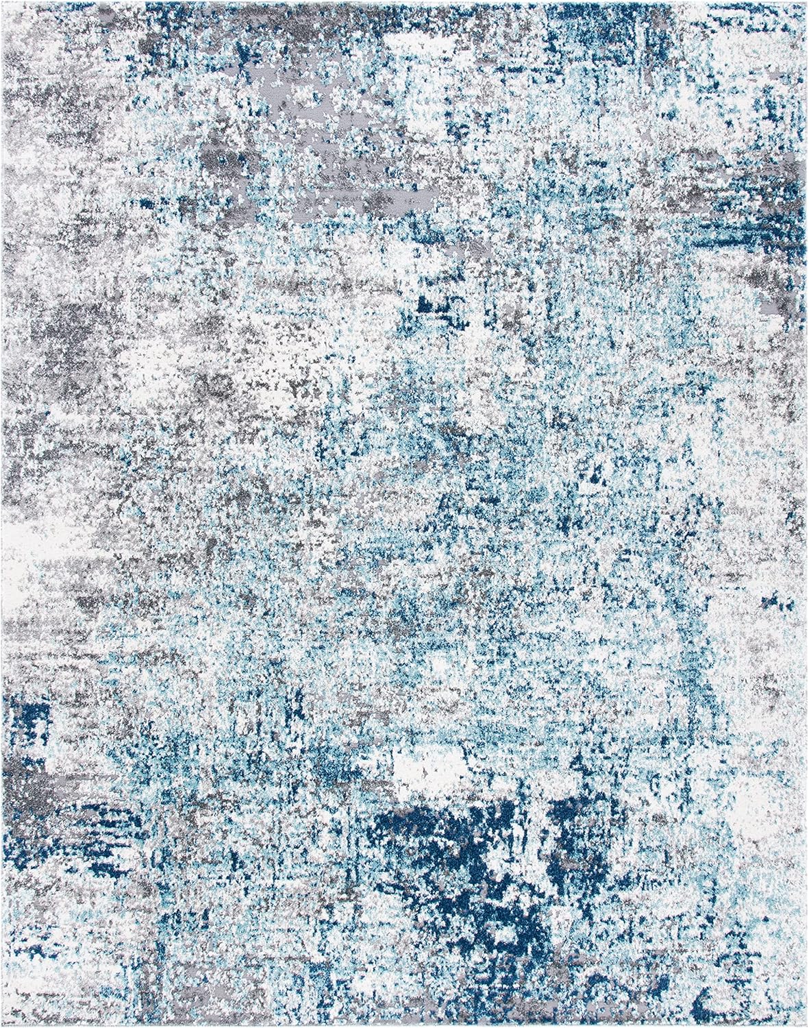SAFAVIEH Aston Collection 12' x 15' Light Blue/Grey ASN705M Modern Abstract Non-Shedding Living Room Dining Bedroom Area Rug
