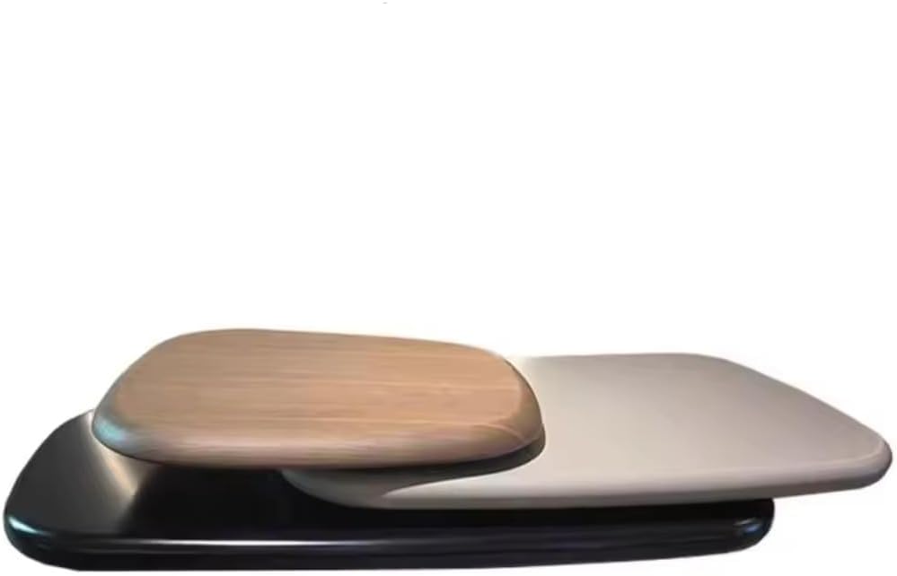 Living Room Pebble Style Nordic Solid Wood Set Modern Coffee Table for Home, 135x50x50, Brown, Cream, Black