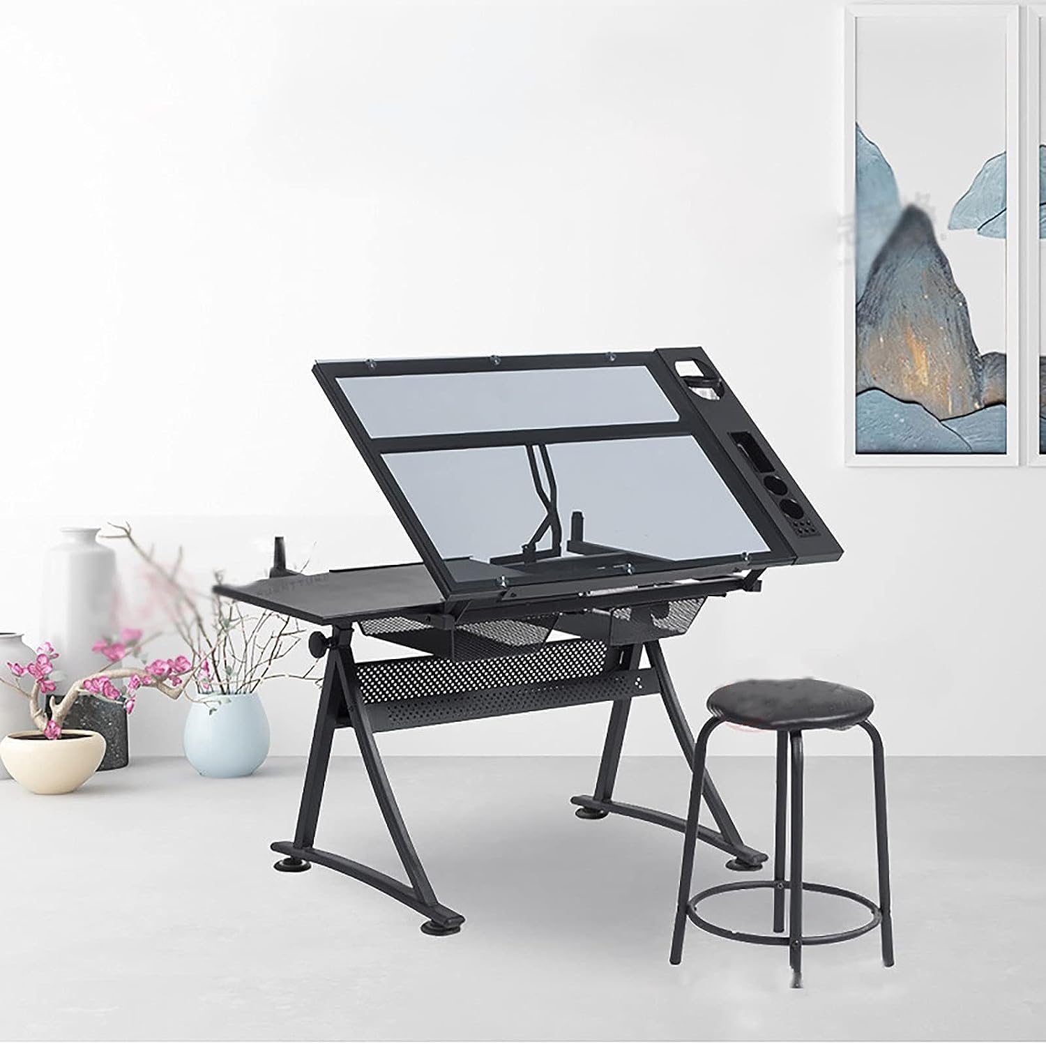 KOHARA Drafting Tables American Children Adult Liftable Glass Drawing Table Art Work Table