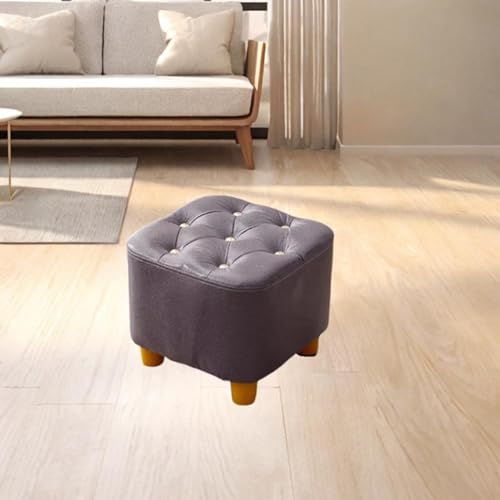 Stylish Square Footstool for Home Comfort, Brown