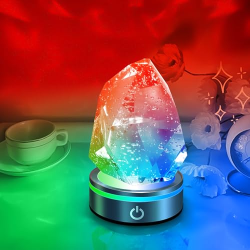 Crystal Table Lamp Dreamcolorful RGB Night Light Dimmable LED Light with USB Port Color Changing Desk Lamp Ambient Lighting for Bedroom/Living Room/Party /Restaurant/ Bar/Coffee Shop Decor,ModelB
