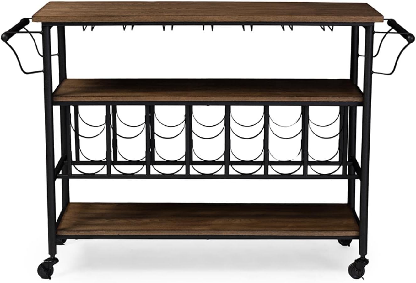 Baxton Studio YLX-9044 Serving-carts, 47.8 x 17.5 x 32, Black