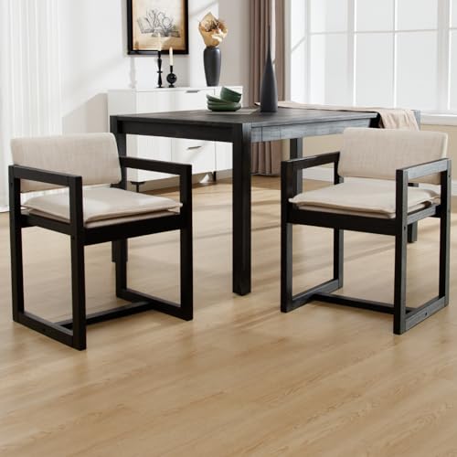 Mid-Century Modern Dining Chairs Set of 2, Sherpa Upholstered Armchairs Side Chairs with Backrest Wooden Legs Guest Chairs for Dining Room Living Room, White