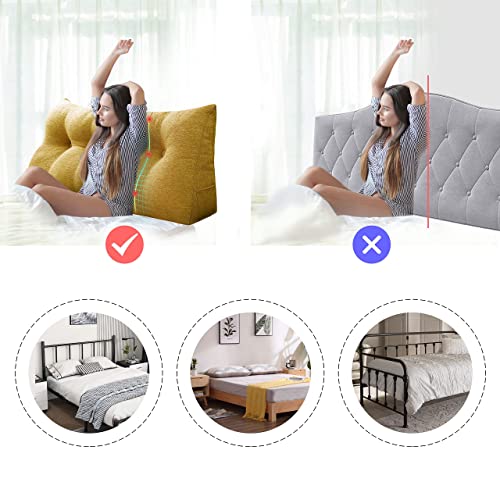 WOWMAX Ergonomics Headboard for California King Size Bed, Button Tufted Padded headboards, Triangular headboard Panels for Wall No Need to Assembly Grey