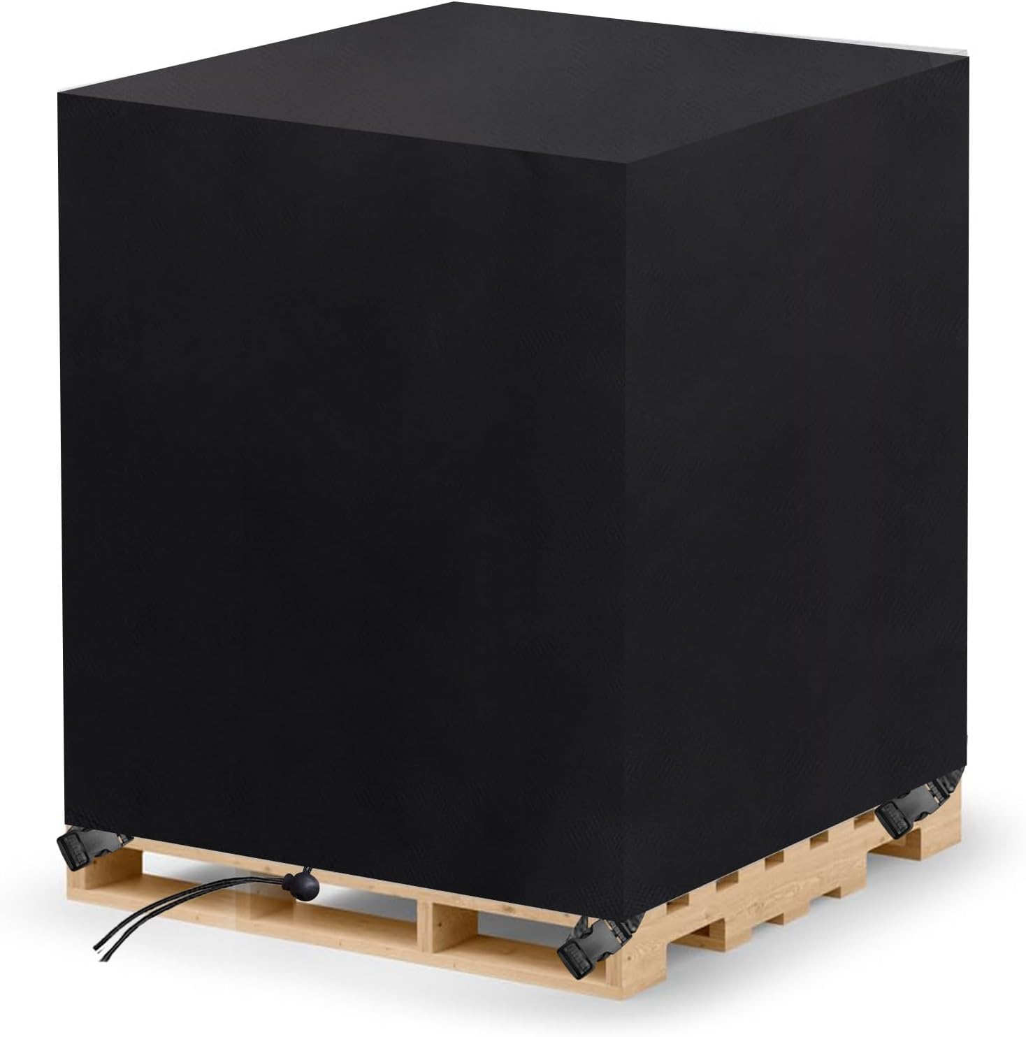 Pallet Cover Tarps Covers Heavy Duty Waterproof Protective Pallet Covers for Sockets, Pallet Cushions Outdoor Furniture Covers Pallet Protector Winterproof, UV-Resistant- Black, Fits Up to 48