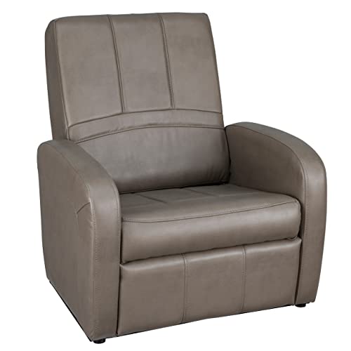 RecPro Charles RV Gaming Chair Ottoman Conversion | Built-in Storage | RV Furniture | Great for Teens | Mahogany