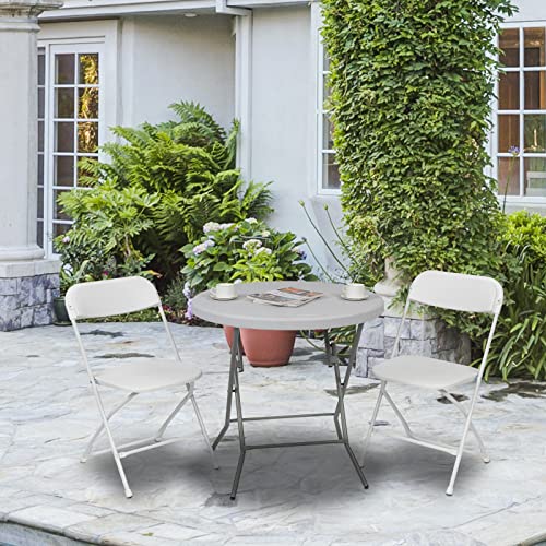 Plastic Folding Chairs with Steel Frame,Indoor Outdoor Portable Stackable Commercial Seat for Home, Yard, Garden, Parties,Events (Black, 10 Pack)