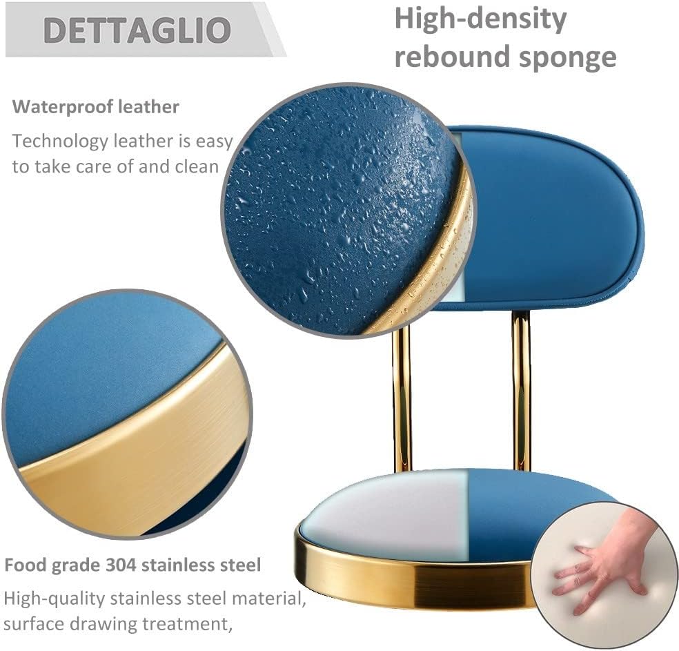 Rolling Stool Adjustable Height with Wheels Set of 2 Bar Stool Barber Stool Height Adjustable Rolling Swivel Stool Chair for Salon, Factory, Shop Bar Salon Clinic