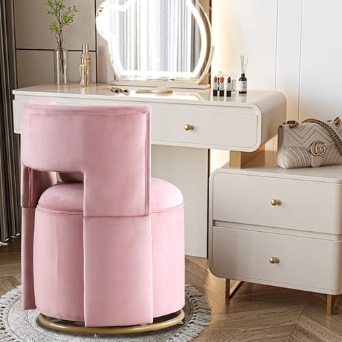 360° Swivel Accent Chair with Storage,Modern Curved Chair with Velvet Pillow,Gold Metal Base for Living Room, Study Room, Bedroom (Gray)