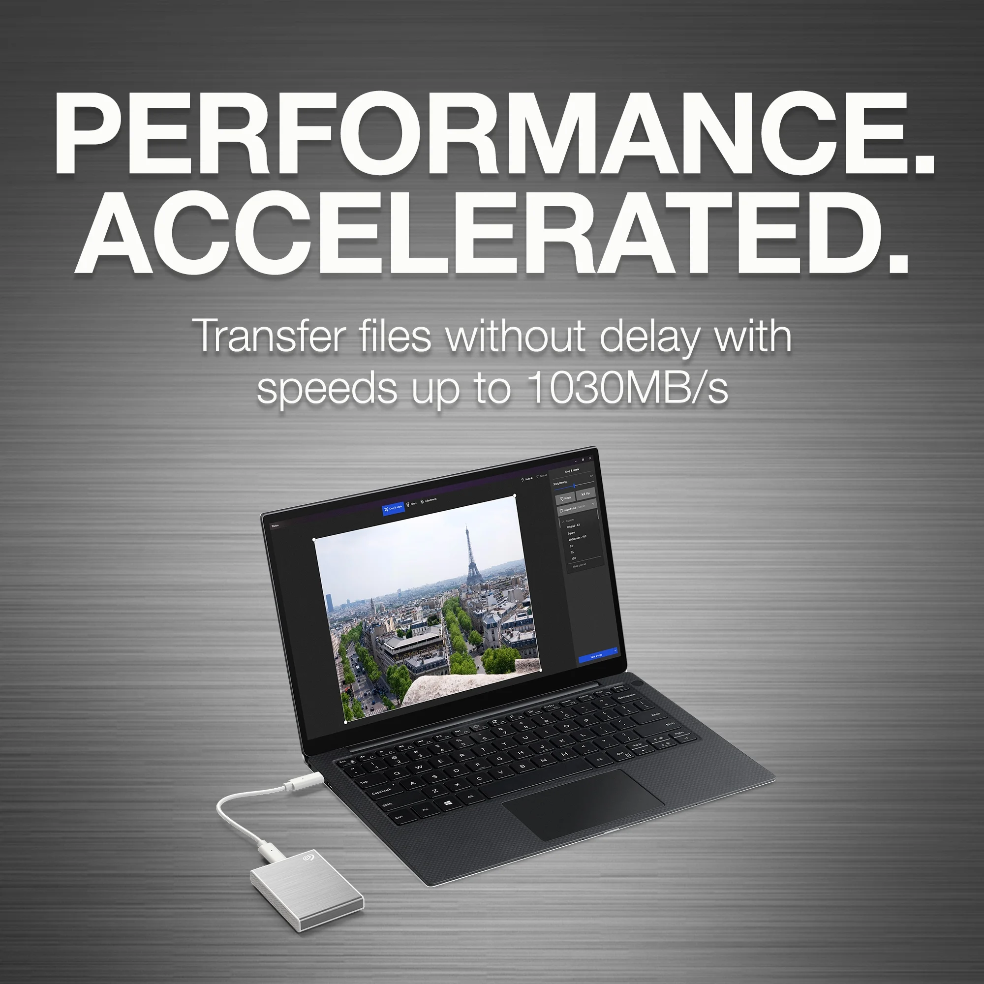 Seagate One Touch SSD 1TB External SSD Portable - Silver, Speeds up to 1030MB/s, with Android App, 1yr Mylio Create, 4mo Adobe Creative Cloud Photography Plan and Rescue Services (STKG1000401)