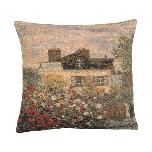 Charlotte Home Furnishings Decorative Boho Throw Pillow Covers 18x18 in Tapestry Sofa Pillows for Bed Living Room Green Water Modern Couch Decor Cushion Covers Soft European Cotton Jacquard Woven