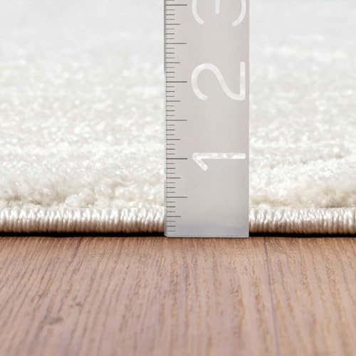 LUXE WEAVERS Botanical Print Cream 6x9 Area Rug Modern Leaves Carpet for Living Room