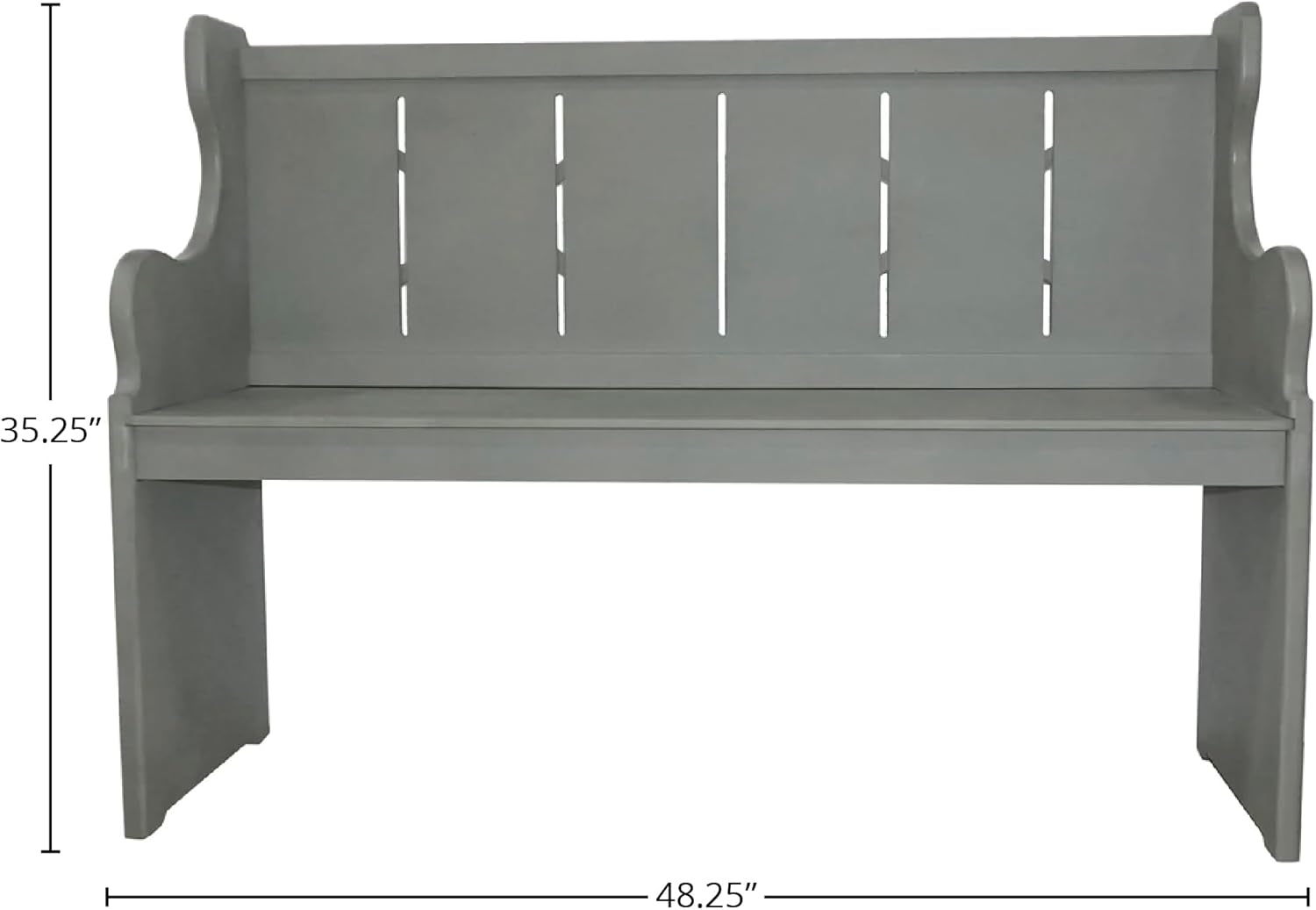 Crestview Collection Savannah Fir Wood Church Bench, Gray