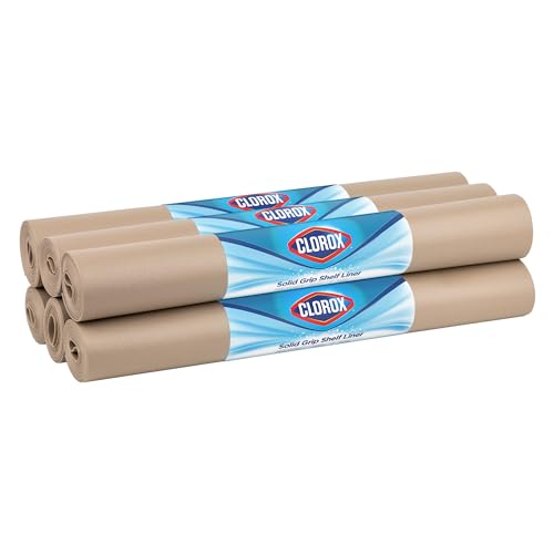 EasyLiner with Clorox Solid Grip Shelf Liner - Easy to Cut & Install for Closet, Pantry, Wire Shelves, Kitchen Cabinets - Non Adhesive Non Slip Shelf Liner - 20