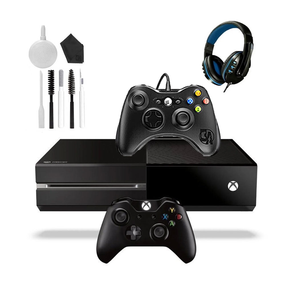 Pre-Owned Microsoft Xbox One Original 500GB Gaming Console Black with 2 Controller Headset Cleaning Kit ( )