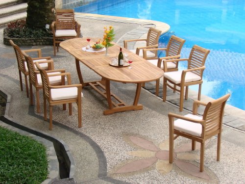 Add-on Item: Mas Stacking Dining Captain Arm Chair - Outdoor Patio Grade-A Teak Wood #WFDCARMS