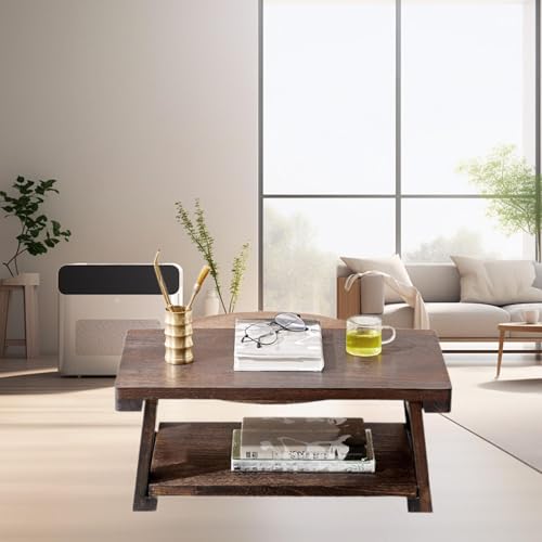 Floor Table Folding Table Wooden Tatami Table,Lap Tea Table Multifunctional Folding Desk Low Table for Balcony,Bed,Home, 60cmx30cmx20cm