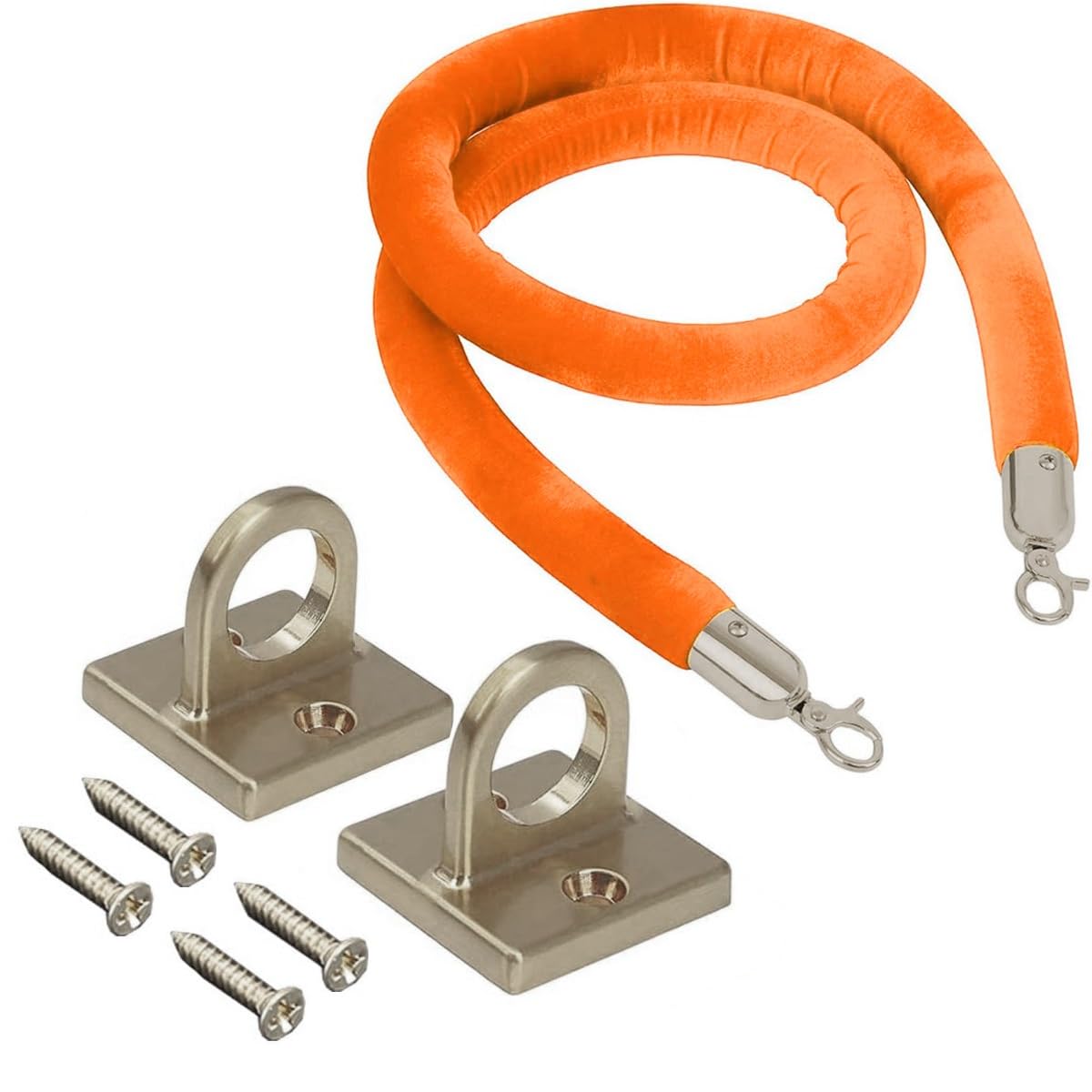 Velvet Rope Wall Mounted, Hanging Barriers Rope with 2 Wall Hooks Kits, Post Stanchion Queue Hanging VIP Rope for Movie Theaters & Red Carpet Event Crowd Control Stanchion Rope, 3Ft-13Ft(H2,4.0m/13ft)