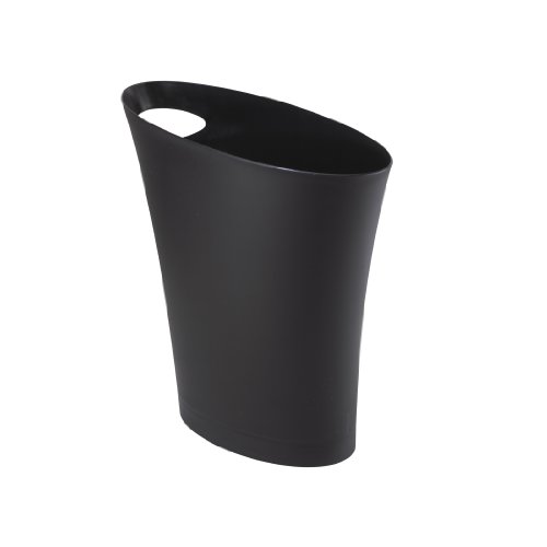 Umbra Skinny Sleek & Stylish Bathroom Trash, Small Garbage Can Wastebasket for Narrow Spaces at Home or Office, 2 Gallon Capacity, Bronze, 3-Pack