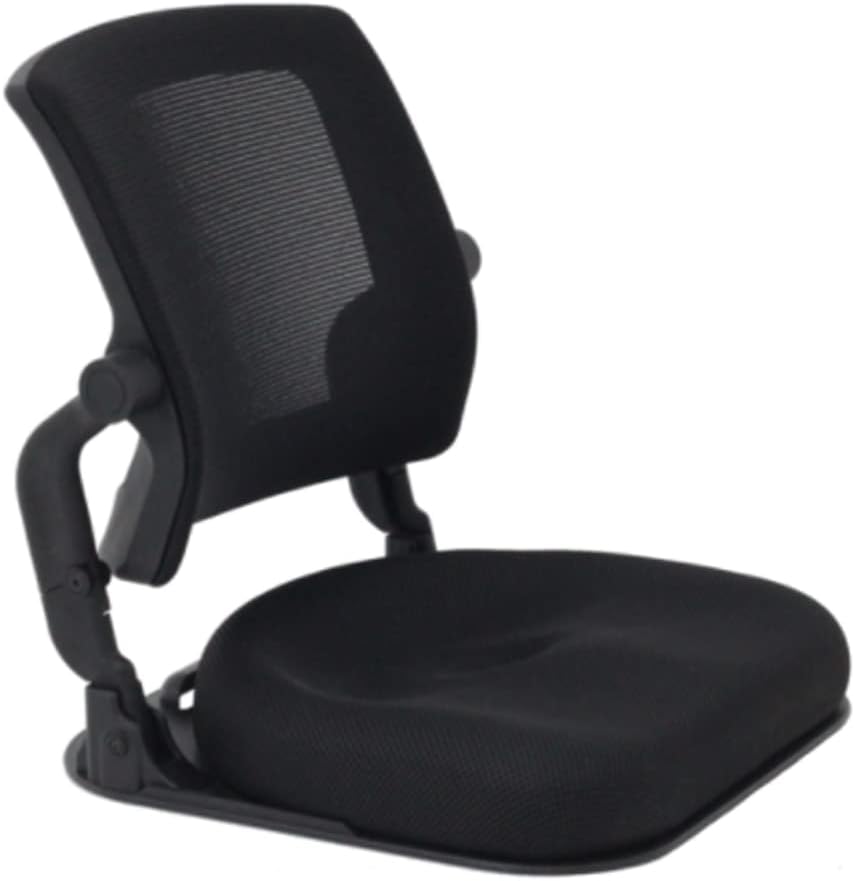 Floor Chair Seating Hips Cushion Meditation with Adjustable Back Support Foldable Seat Folding Padded Legless for Adults Video Gaming Reading in Living Room/Classroom Black