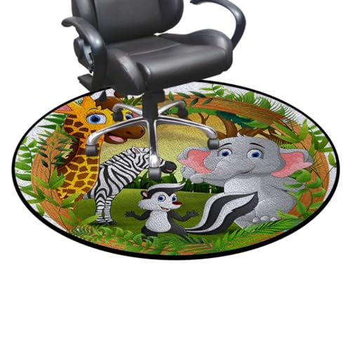 Green Light Pink Office Chair Mat Hardwood Floor Computer Desk Mat Anti-Slip Gaming Chair Mat Round Floor Mat Durable Floor Protector Watercolor Rose Flower Leaves Romantic Diameter 51 in