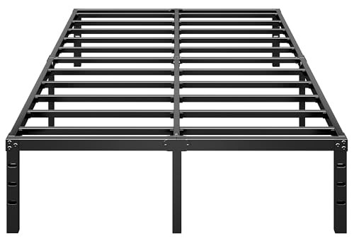 Metal Platform Bed Frame 18 Inch Tall Bed No Box Spring Needed,Full Size Bed with Heavy Duty Strong Support Slats,Easy to Assemble,Black