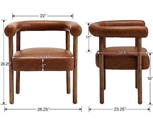 Mid Century Modern Barrel Dining Chairs Set of 4, Upholstered Kitchen & Dining Room Chairs with Arms, 21.75” Wide Velvet Accent Chairs Side Chairs for Kitchen Living Room Bedroom, Black