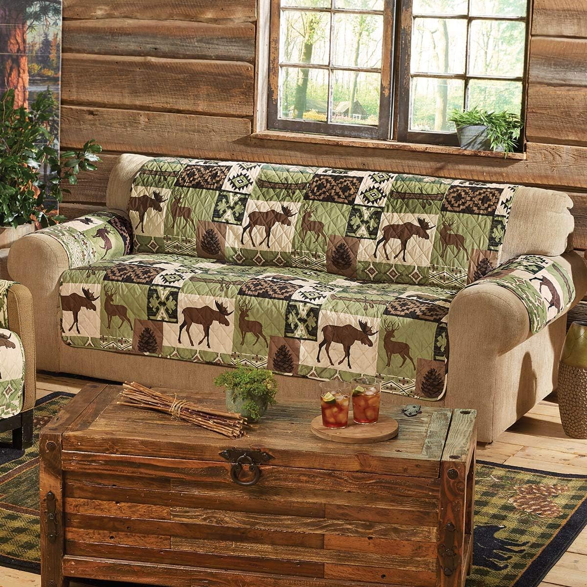 BLACK FOREST DECOR Sage Wilderness Sofa Cover