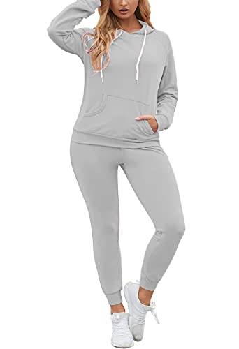 Fixmatti Women Pullover Hoodie Pockets Sweatpants Sport Jogger Sweatsuit