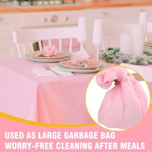 50 Pack White Plastic Table Cloths Disposable，54 x 108 Inches Plastic Table Cover for Rectangle Tables，Disposable Tablecloth for Dinning，Parties，BBQ，Wedding，Outdoor