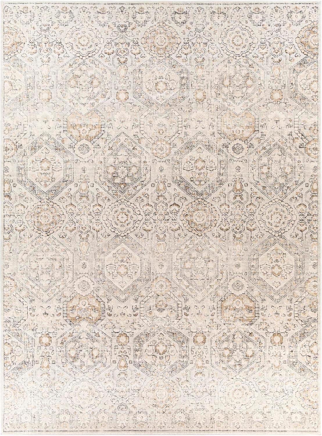 Mark&Day Area Rugs, 10x14 Geelbroek Traditional Tan/Ivory Area Rug, Grey Brown Beige Carpet for Living Room, Bedroom or Kitchen (10' x 14')