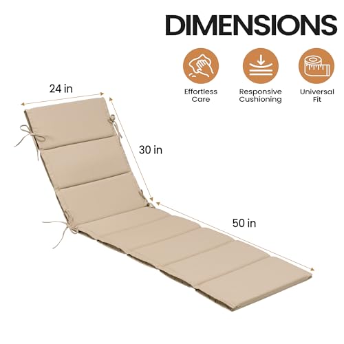 Chaise Lounge Cushions Outside, Comfortable Lounge Chair Cushions for Outdoor Furniture Patio Chair Cushions UV-Resistant for Lawn, Pool (Navy, 80