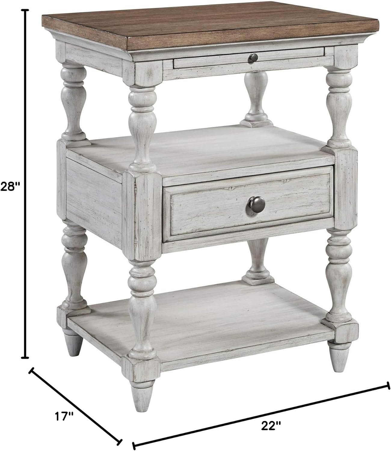 1 Drawer Night Stand, White