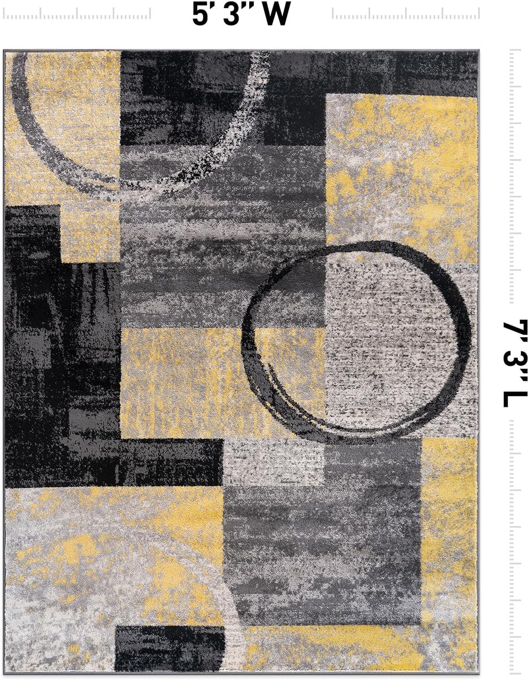 Rugshop Contemporary Abstract Circle Design Soft Area Rug 5'3