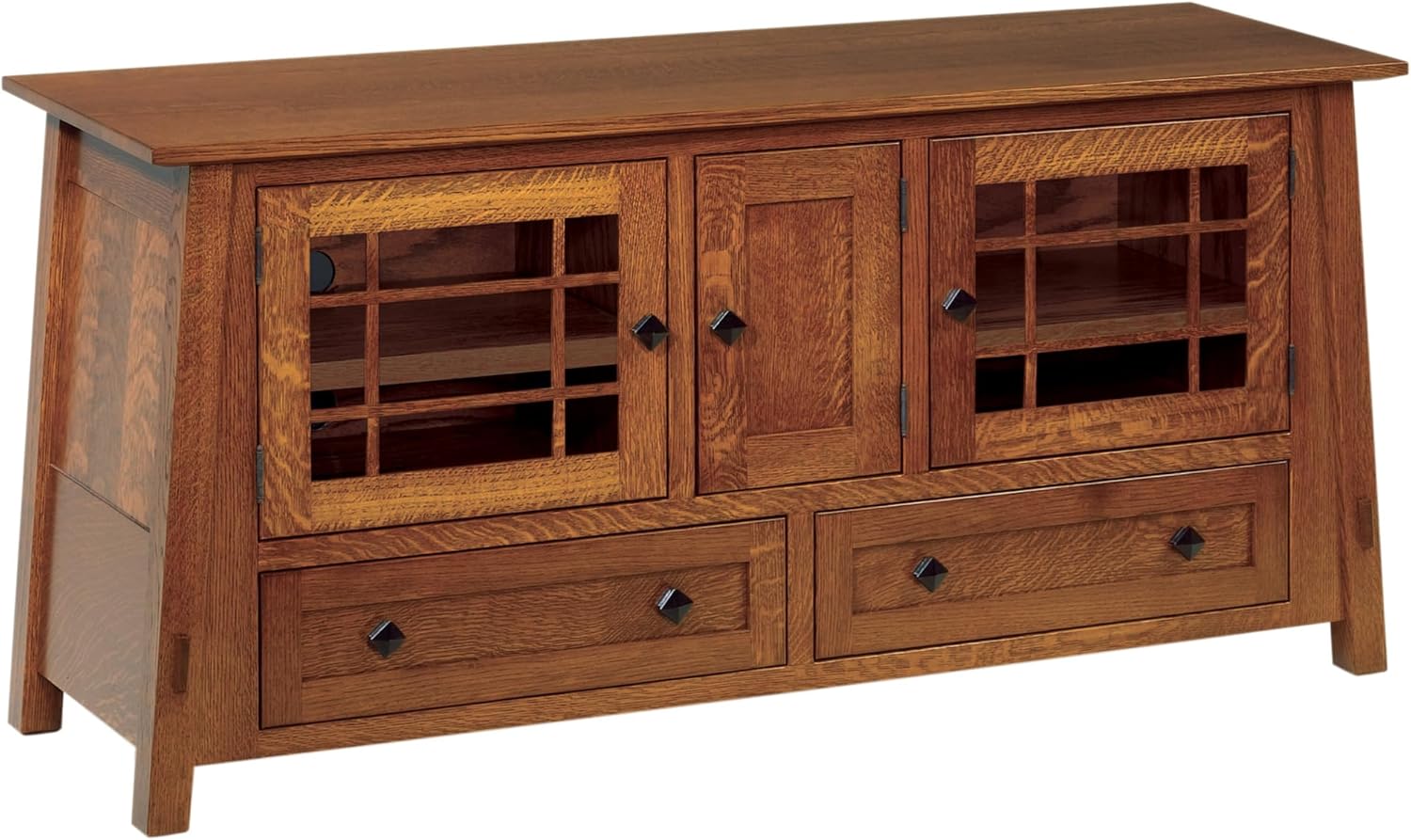 Milton TV Stand -Amish Crafted in The USA Solid Quarter Sawn White Oak