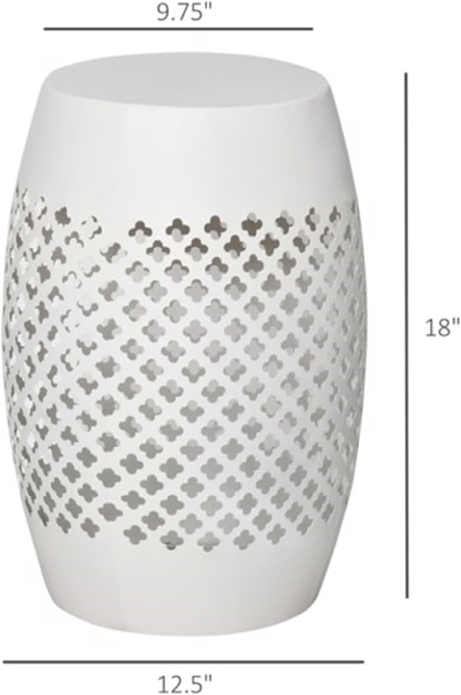 Sofa Side Table or Corner Table, Coffee Table, Garden Table or Patio Table, Bohemian Style, Steel Frame, Hollow Shell, Perfect for Living Room, Patio, Garden, Poolside, etc. White