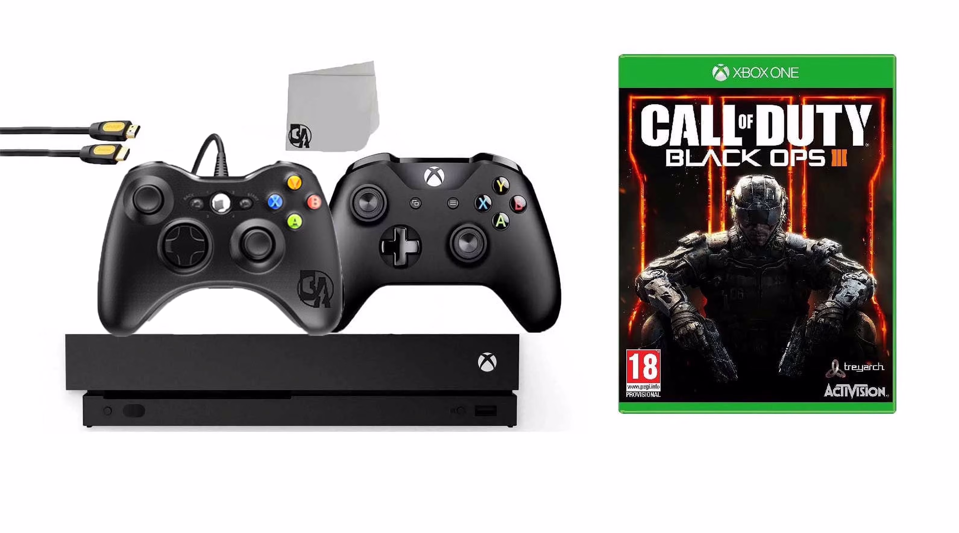 Restored Microsoft Xbox One X 1TB Gaming Console Black with 2 Controller Included with Call of Duty- Black Ops III BOLT AXTION Bundle (Refurbished)
