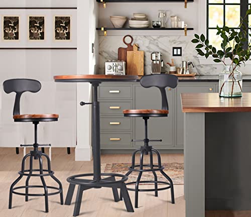 3-Piece Round Table & Chair Sets for Pub Kitchen Dining Living Party Bistro Breakfast, 1 Dining Table (30