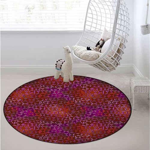 Blue Office Chair Mat Soft Non Slip Round Floor Mat for Hardwood Floor and Protector for Rolling Chair Tropical Undersea with Colorful Fishes Diameter 55 in, Underwater_04996