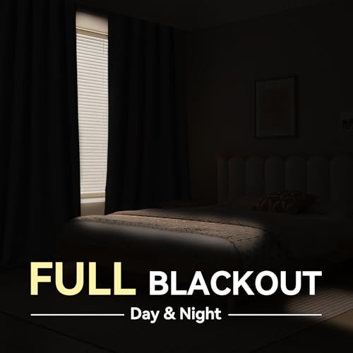 CUCRAF 100% Total Blackout Curtains 72 Length for Window Treatment, Faux Linen Thermal Insulated Grommet Drapes for Bedroom/Living Room, Set of 2 Curtain Panels(Light Khaki, 52 x 72 inches)