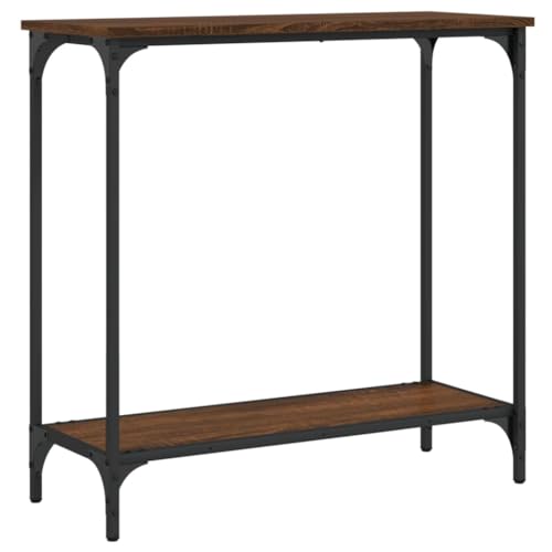 vidaXL Black Console Table with Durable Engineered Wood and Metal Frame, Stylish Furniture for Living Room, Hallway, Entryway