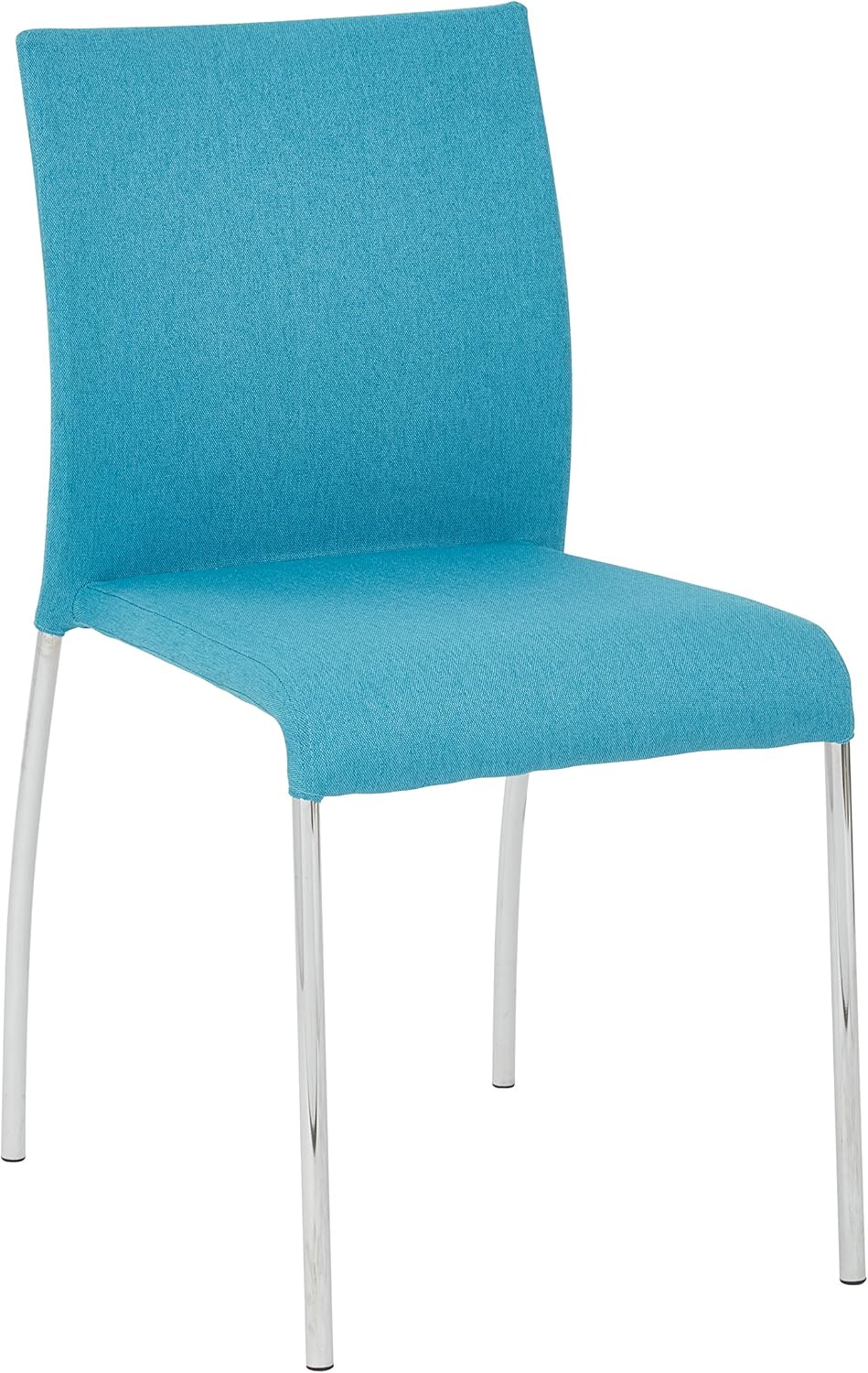 OSP Home Furnishings Conway Upholstered Stacking Chair with Chrome Legs, 4-pack, Aqua