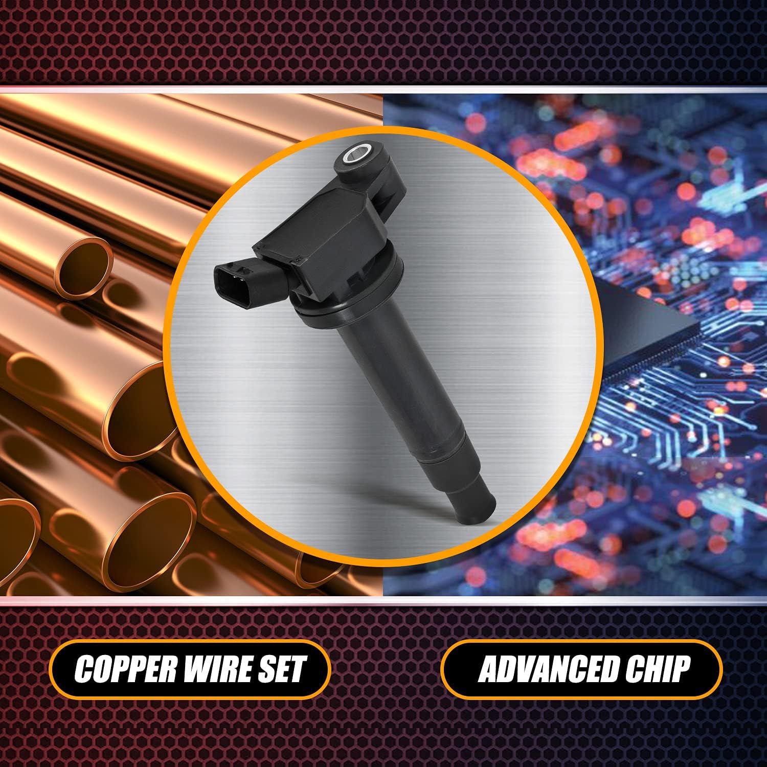 RANSOTO UF267 6PCS Ignition Coils Pack 90919-01210 Spark Plugs 4504 PK20TT Compatible with 1999-2003 Lexus ES300 RX300 RX400h, Toyota Avalon Camry Highlander Sienna Solara 2000-2008 3.0L 3.3L V6