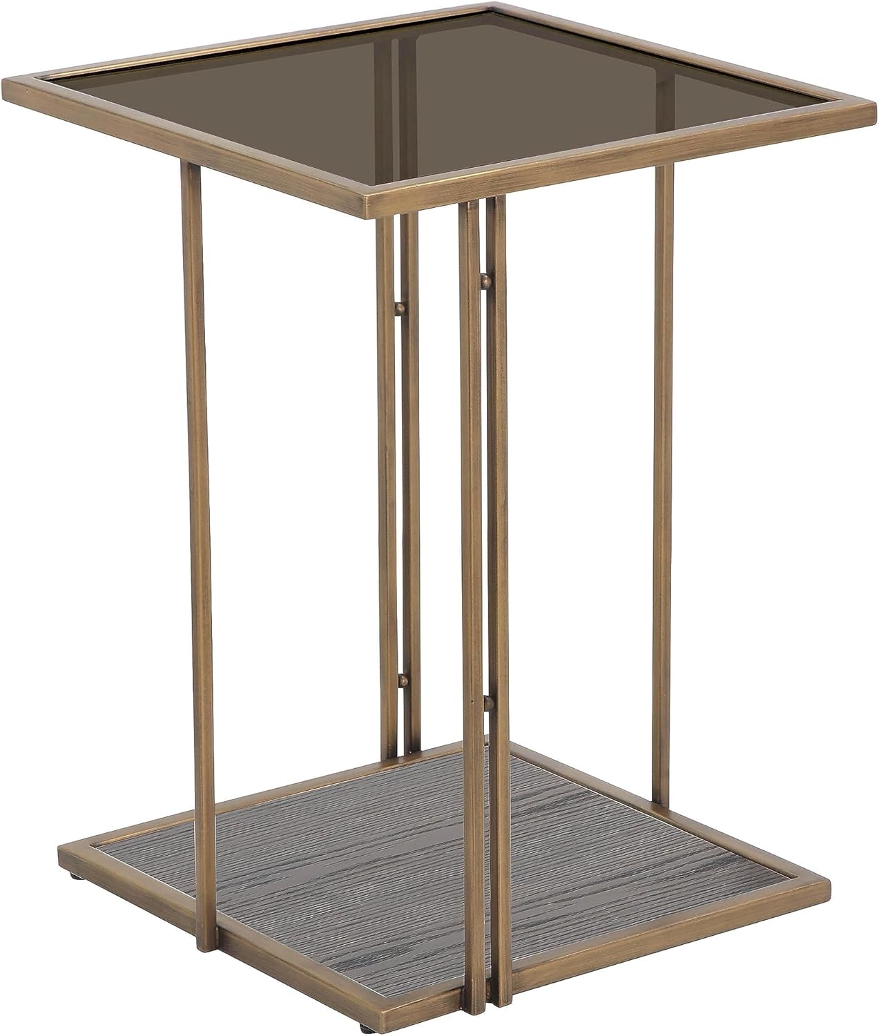 Emma Brown Ash & Glass Side Table by Inspire Me Home Decor