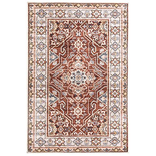 DECOMALL BAOLA 5x7ft Area Rugs, Traditional Vintage Carpet for Living Room Bedroom, Earth 5'x7'