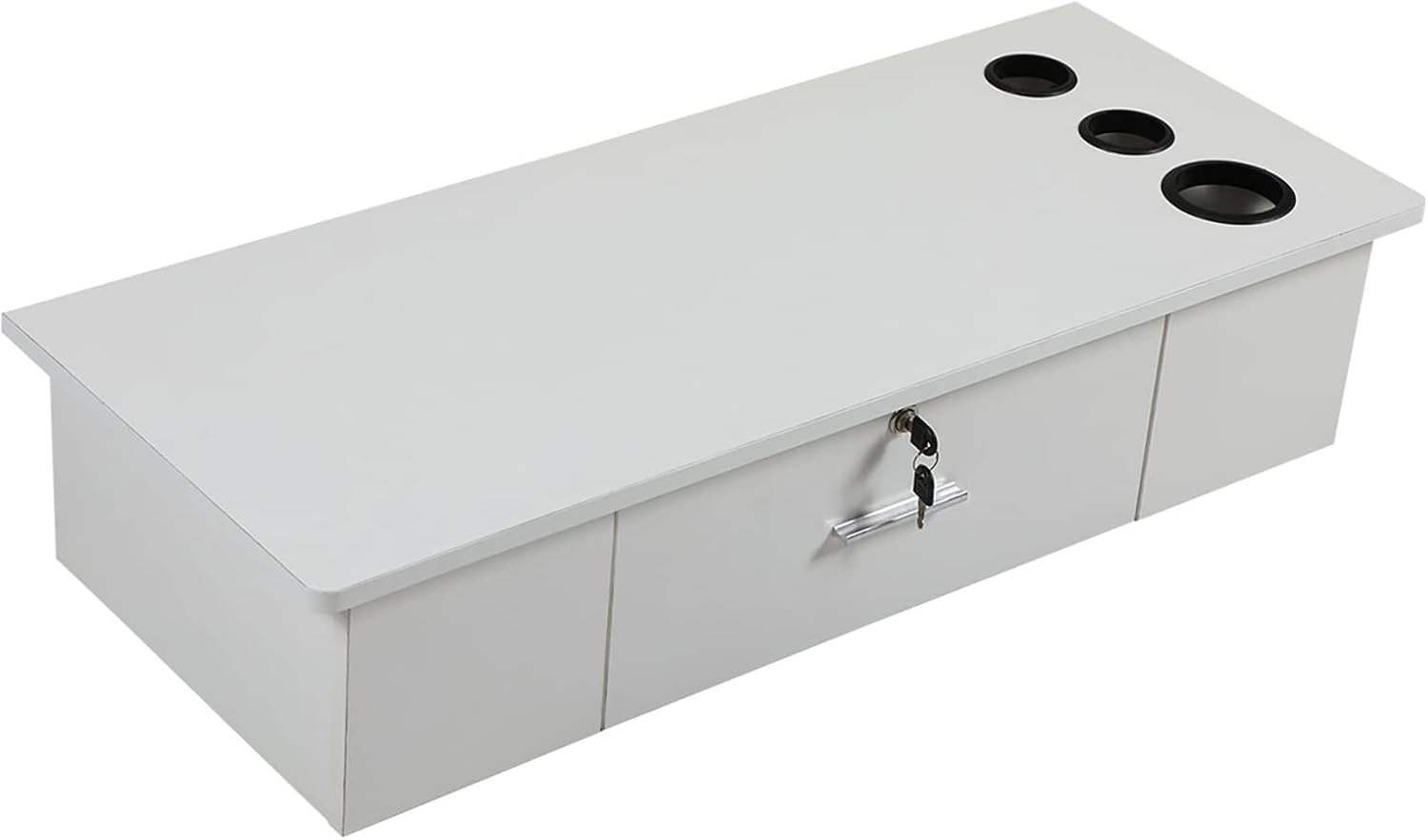 Wall Mount Barber Styling Station with Drawer and 3 Hair Dryer Holes, Beauty Salon Equipment Storage Cabinet for Barber Shop, Spa, Bathroom, Home 36 x 14.6 x 8.3 Inches (L x W x H)