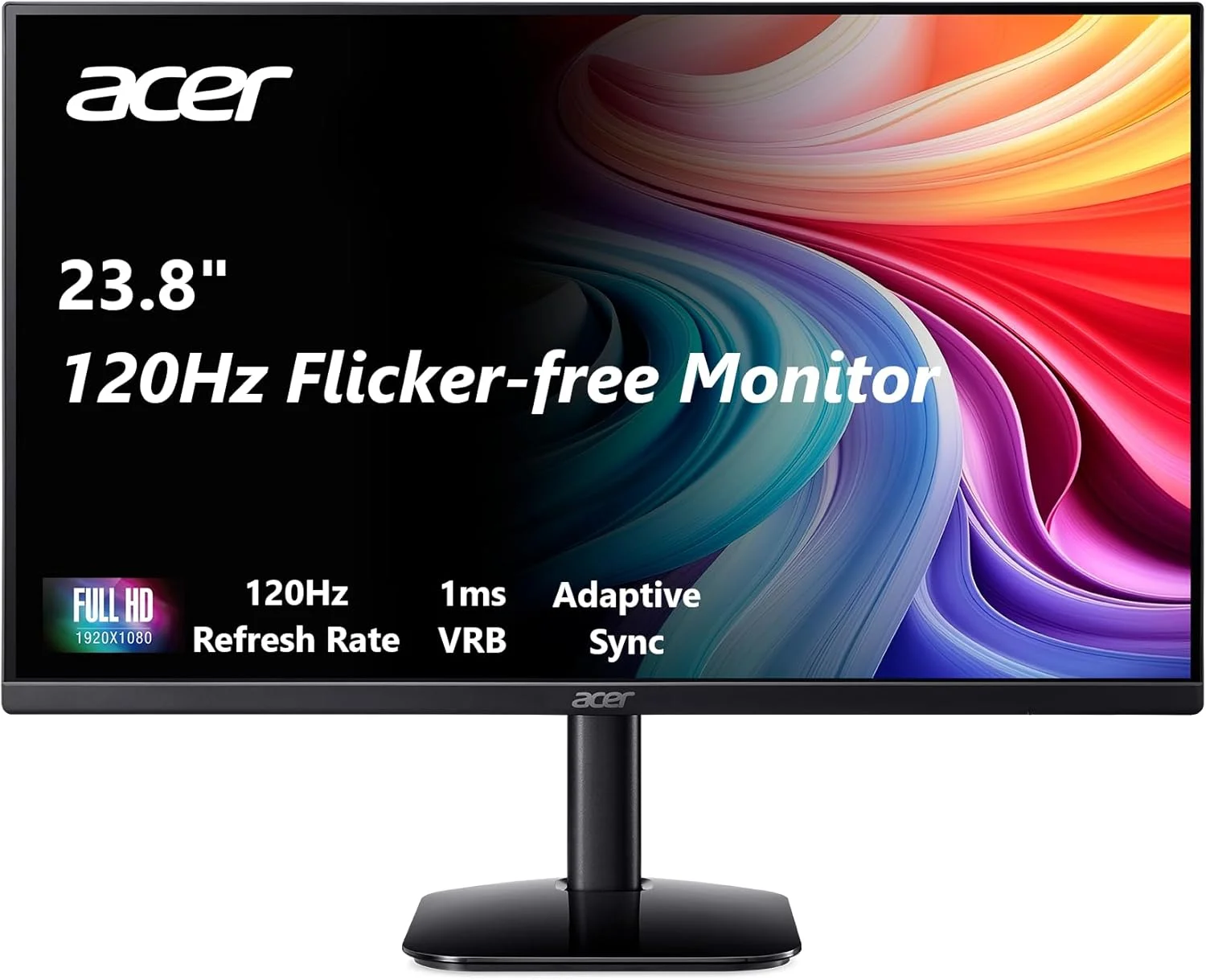 Restored Acer KB2 Essential Monitor 23.8" 1920x1080 120Hz 1ms - KB242Y G0BI (Refurbished)