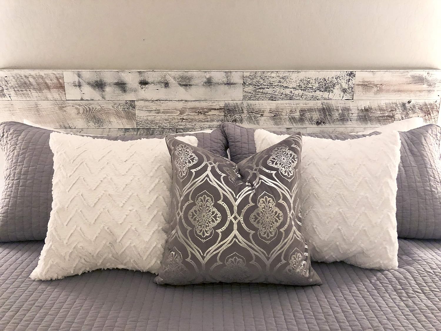 Stikwood Reclaimed Weathered Wood White Stikit Headboard Queen | 35